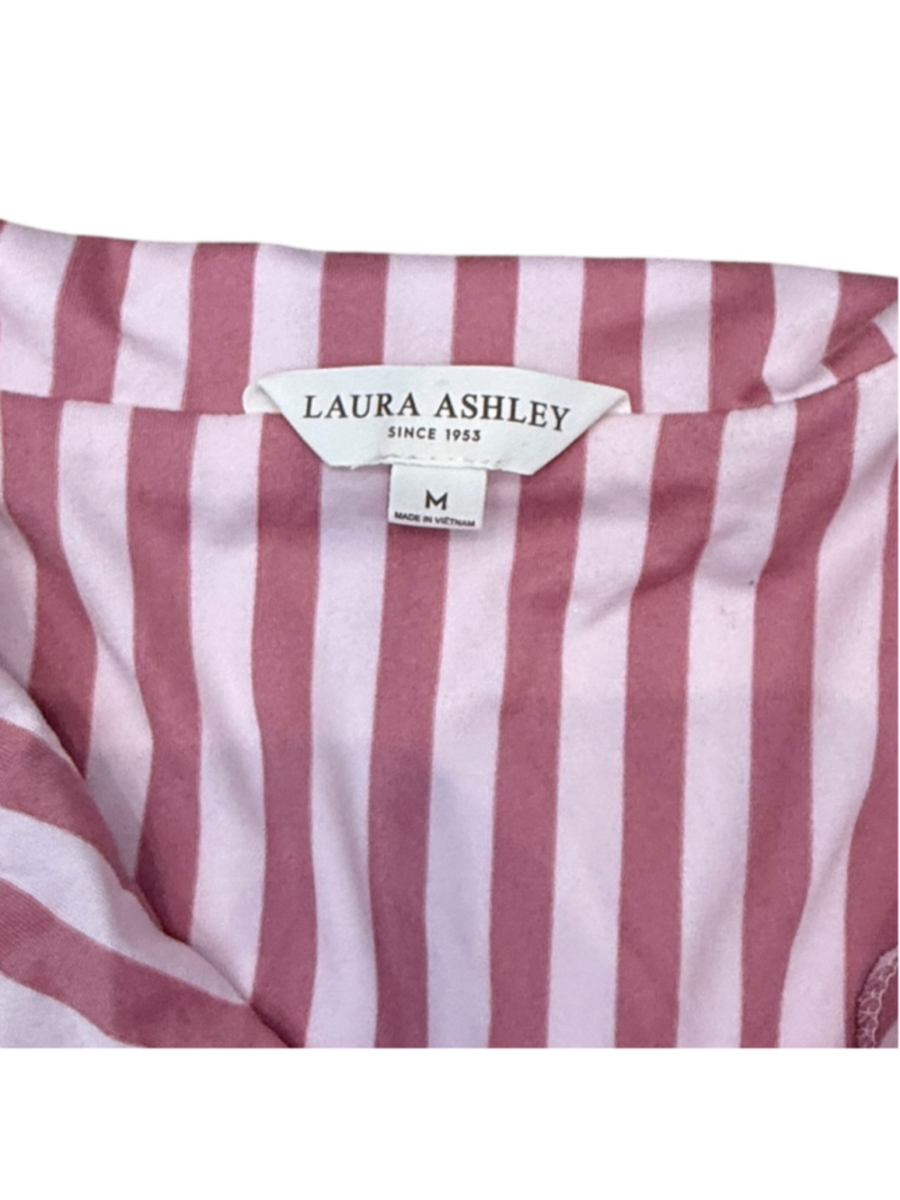 Laura Ashley Pink Striped 2-Piece Pajama Set Women’s Medium - Picture 5 of 7